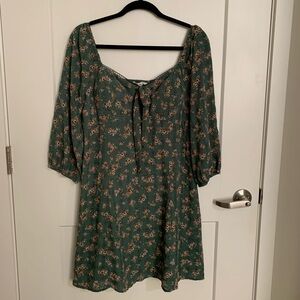 Lily Rose Green Floral Dress with Tie Front XL
